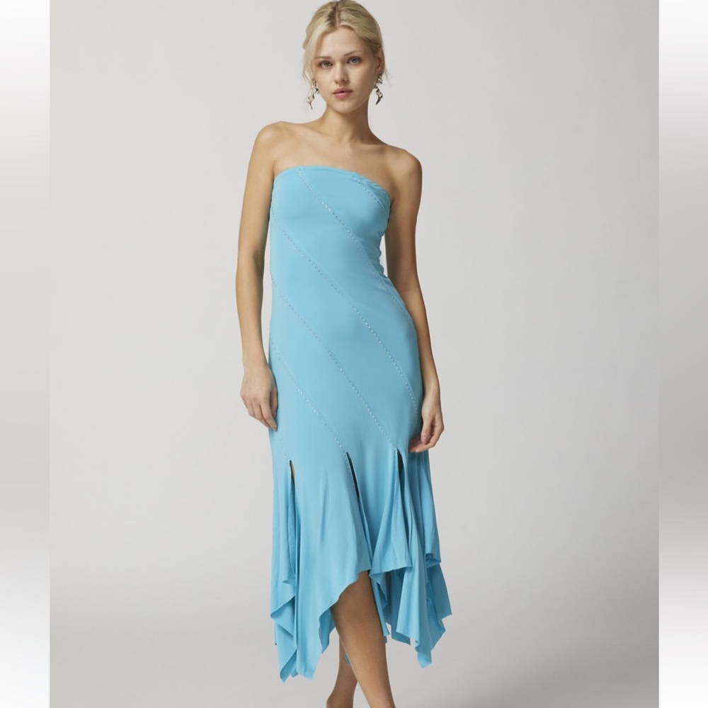 Urban Outfitters strapless frilly dress with rhinestones